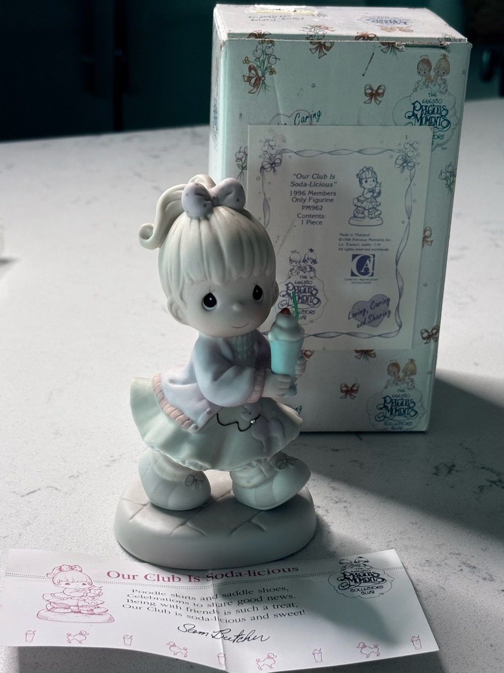 Precious Moments Mint Green Soda-Licious Girl Figurine by Precious Moments